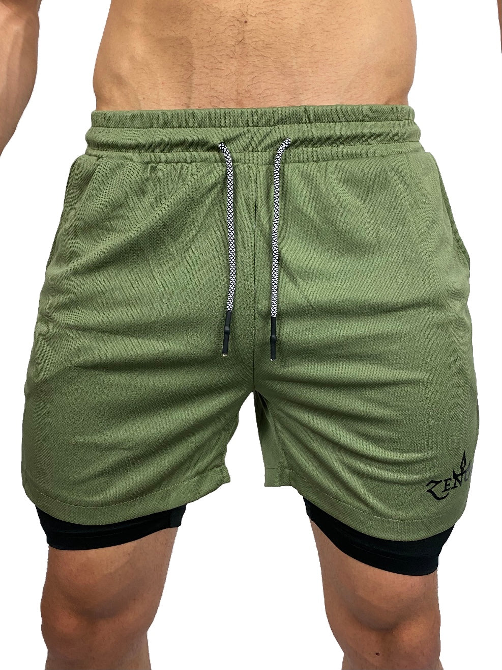 Compression shorts green Kaki